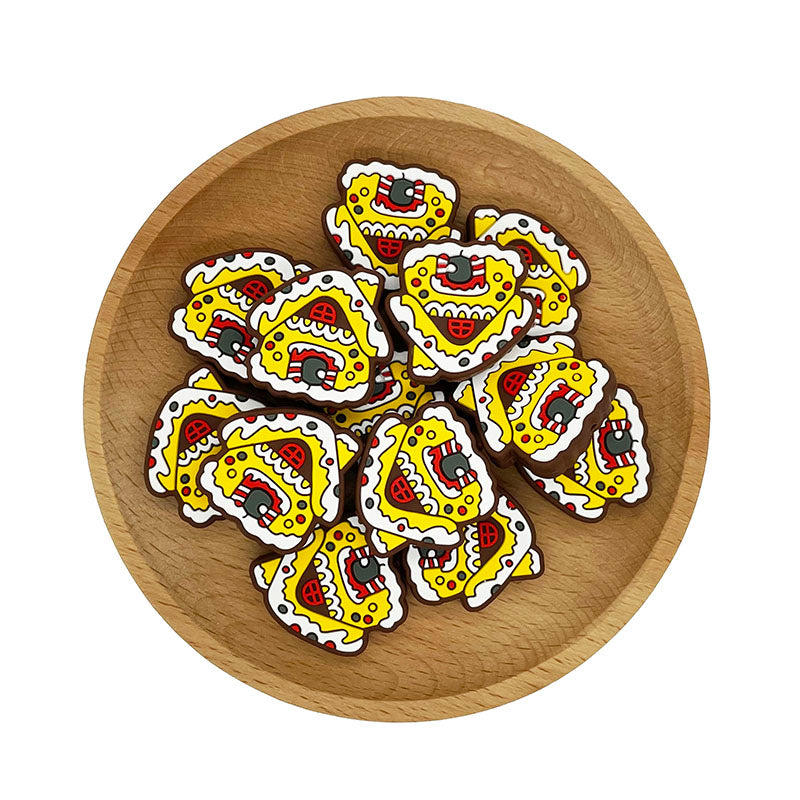 20pcs Silicone Focal Beads Christmas Gingerbread House Design 2