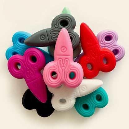20Pcs Silicone Focal Beads Creative Scissors Front Facing Design