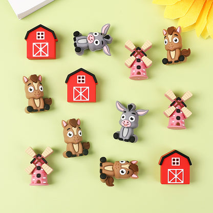20Pcs Silicone 3D Focal Beads Farm Animal Theme Variety Set 3