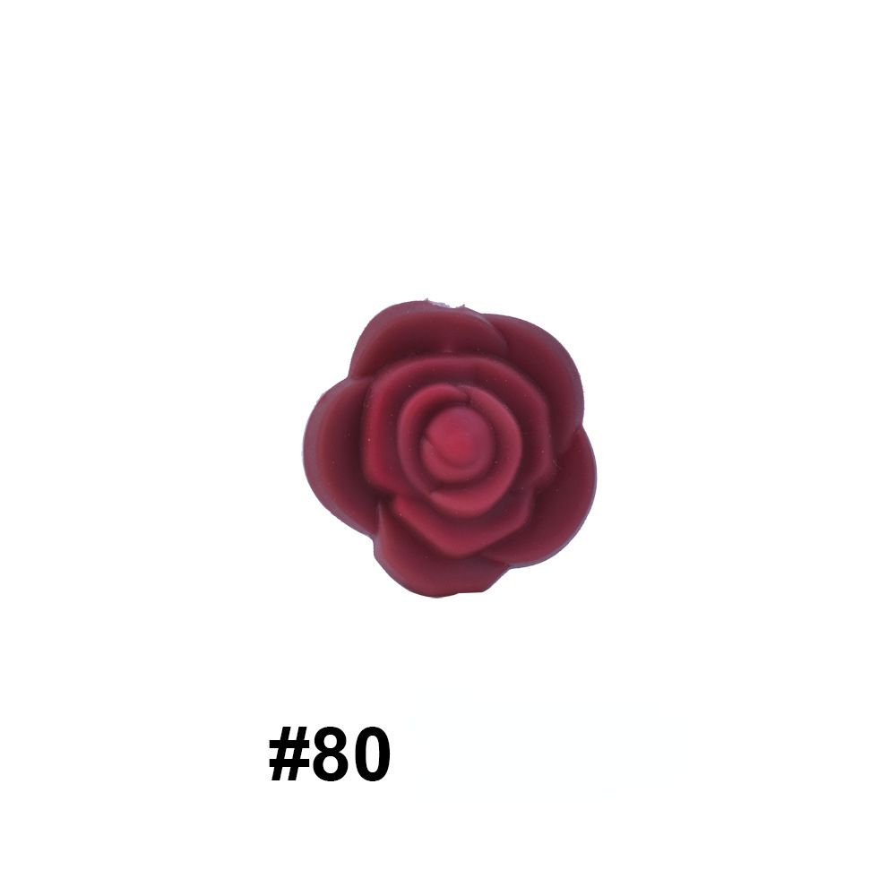 50pcs Silicone Focal Beads Rose Flower Double-Sided Design 31