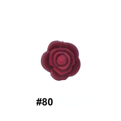 50pcs Silicone Focal Beads Rose Flower Double-Sided Design 31