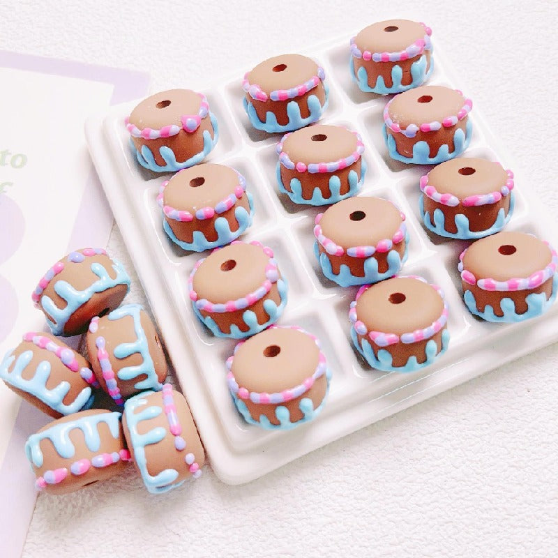 10pcs 14x20mm Cake Acrylic Beads DIY Bracelet Making 14