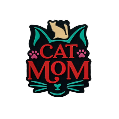 20pcs Silicone Focal Beads Cat MOM Front Facing Design 4