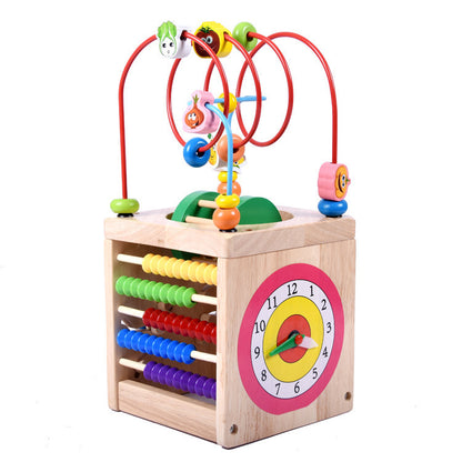 Wooden Four Sided Bead Maze Montessori Toys for Toddlers