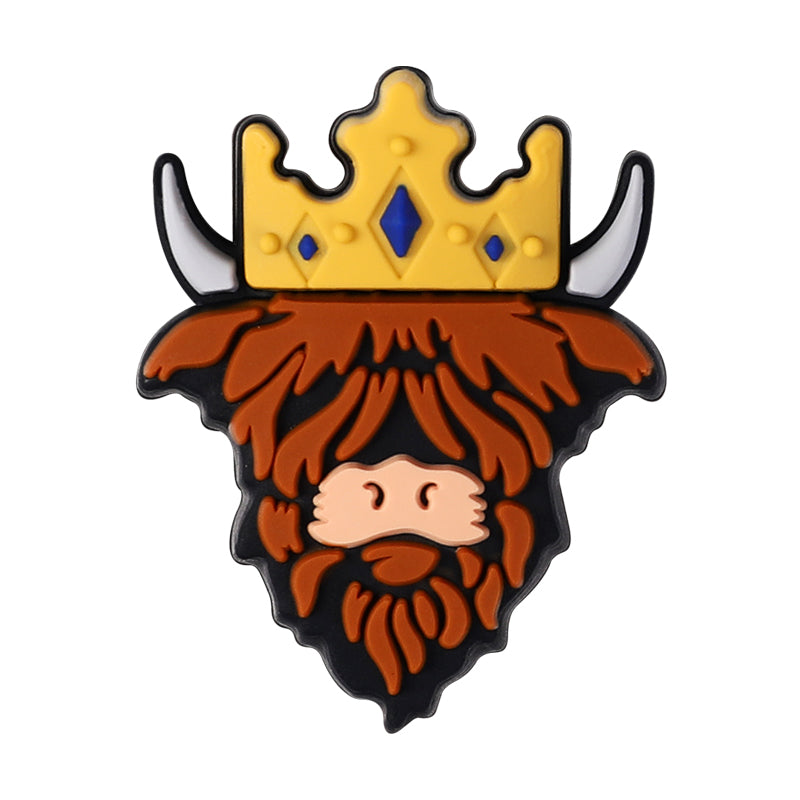 Silicone Focal Beads Seven Professions Highland Cattle Front Facing 17