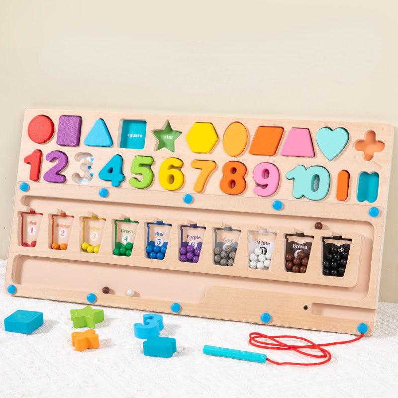 Wooden Montessori Toys Shape Color Sorting Calculation for Kids