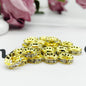 100pcs 10mm Large Hole Rhinestone Spacer Beads Copper Metal Frame 3