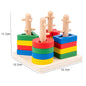 Wooden Montessori Toys Geometric Shape Paired Building Blocks 8