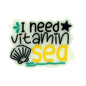 20pcs Silicone Focal Beads I Need Vitamin Sea Text with Sea Icons