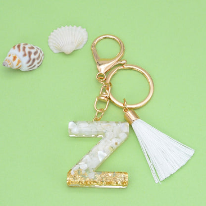 Tassel Letter Keychain A to Z Resin Initial Charm 29