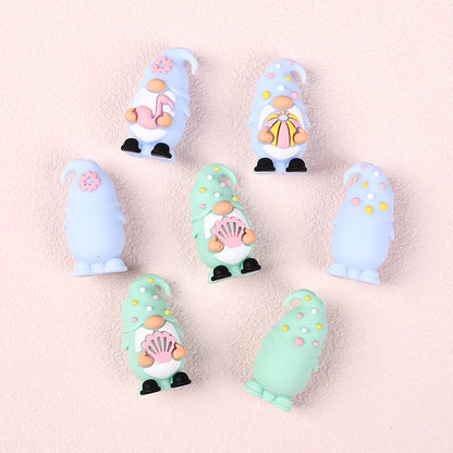 20Pcs Silicone 3D Focal Beads Summer Dwarf With Flower Detail 3