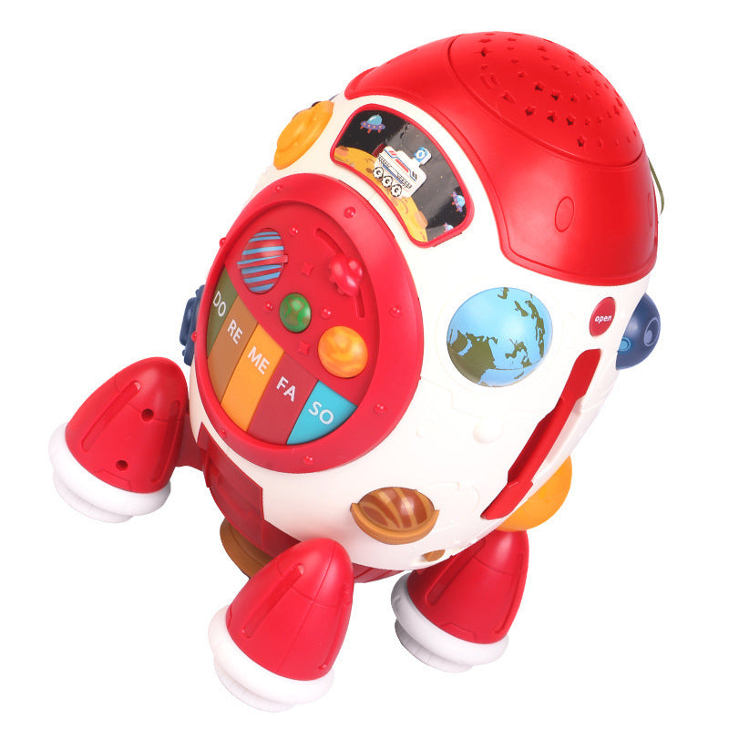 Plastic Kids Aviation Rocket Music Drum Educational Toy 4