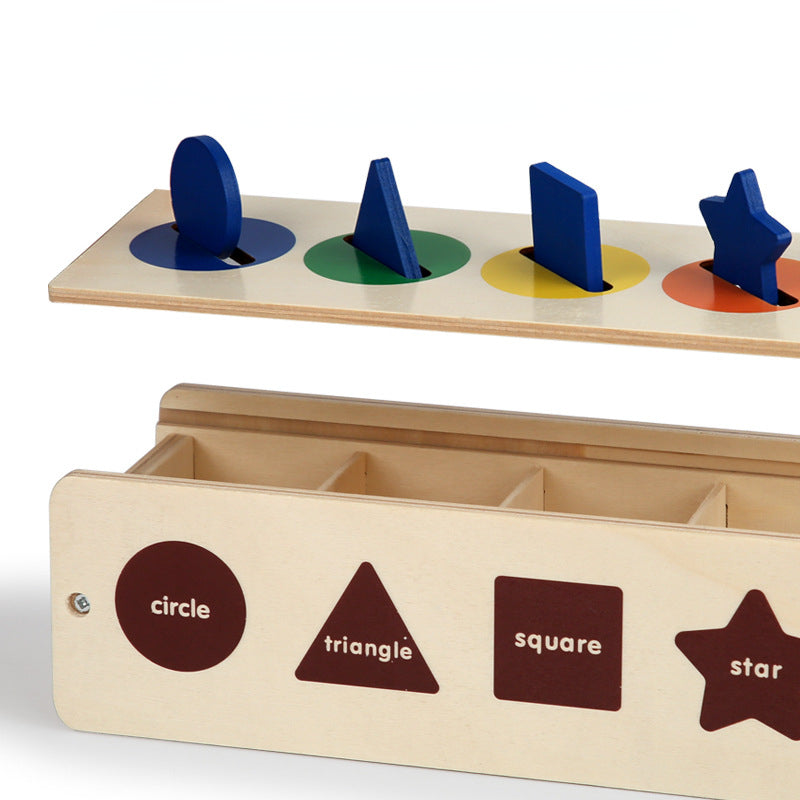 Wooden Montessori Toys Color and Shape Sorting Box 4