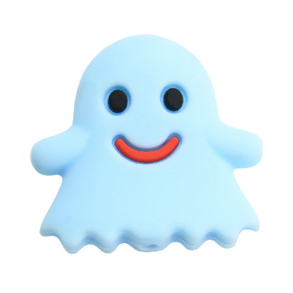 10pcs Silicone Focal Beads Halloween Ghost Bat Skull Pumpkin Designs 8