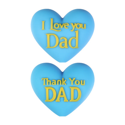 20Pcs Silicone 3D Focal Beads Father's Day Heart Tie Bow Designs 10