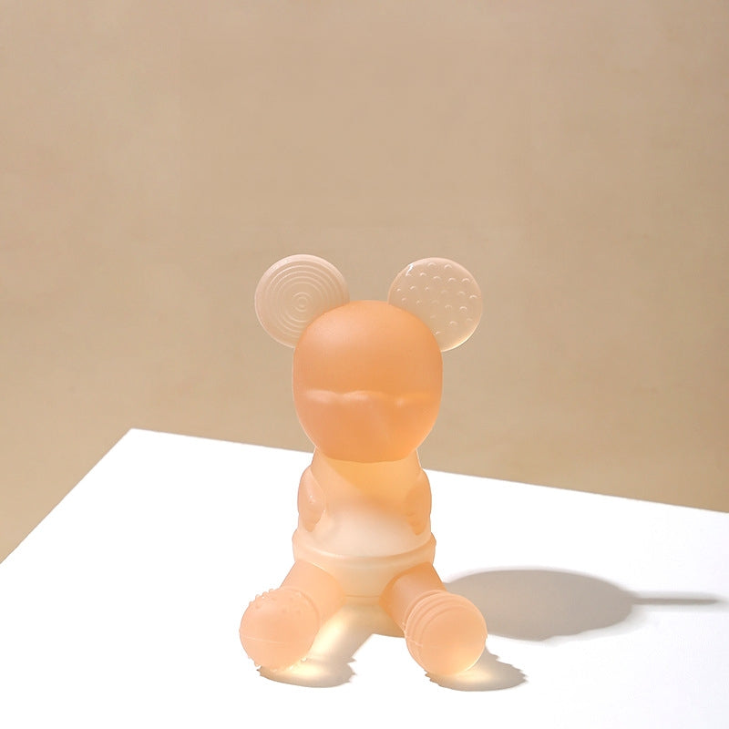 Bear Shaped Silicone Teething Toy with Rattle for Baby 2