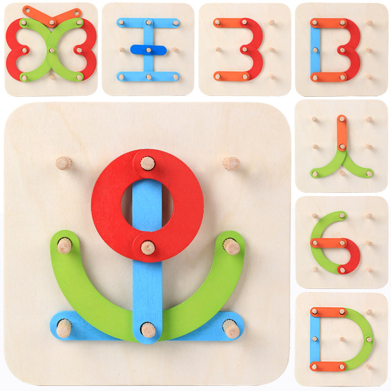 Wooden Montessori Toys Alphanumeric Shape Matching Puzzle 6