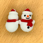 Silicone 3D Focal Beads Snowman Christmas Wearing Scarf and Hat