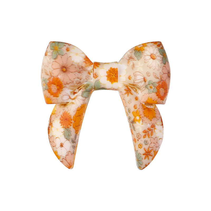 10Pcs Silicone 3D Focal Beads Colorful Bow Printed Shape 14