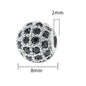 30pcs Fancy Zirconia Paved Brass Round Beads 17