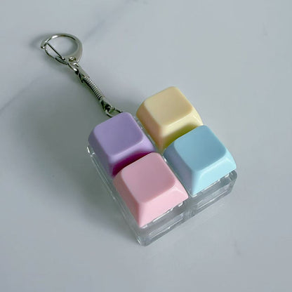 Plastic Keychain Button Mechanical Key Keyboard Fidget Toy 12