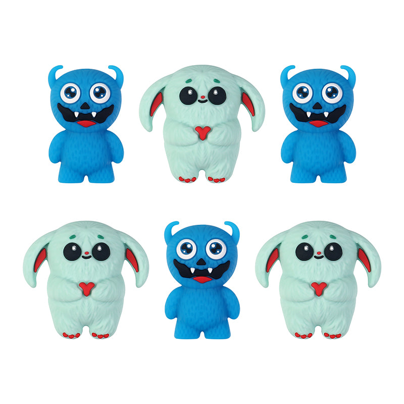 20Pcs Silicone 3D Focal Beads Cute Little Monster Various Colors 5