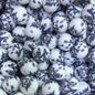 50pcs 15mm Black Owl Print Silicone Beads Printed Design