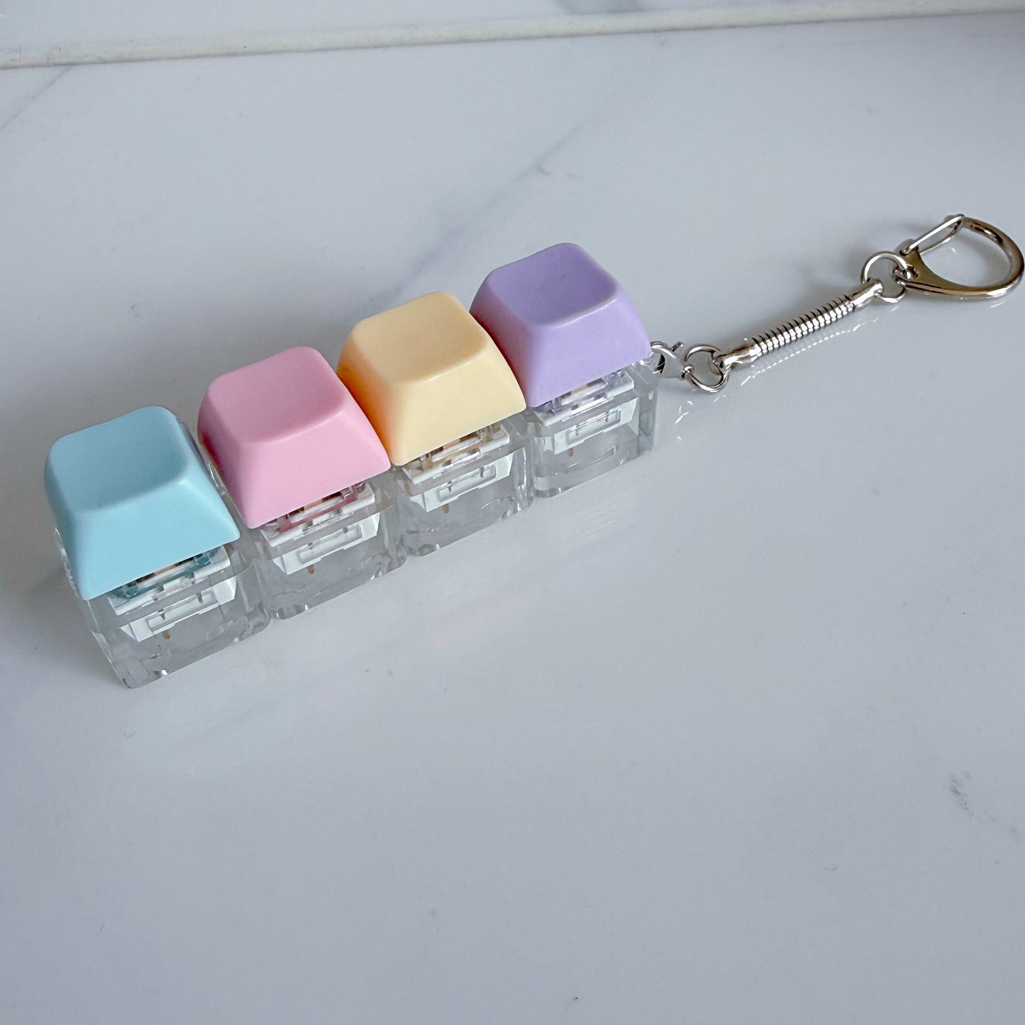 Plastic Keychain Button Mechanical Key Keyboard Fidget Toy 7