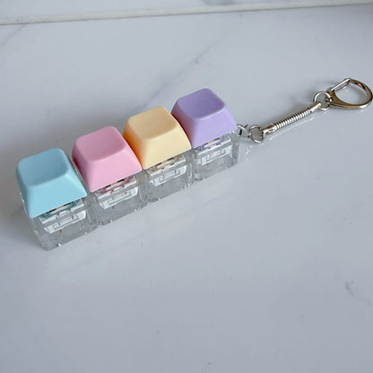 Plastic Keychain Button Mechanical Key Keyboard Fidget Toy 7