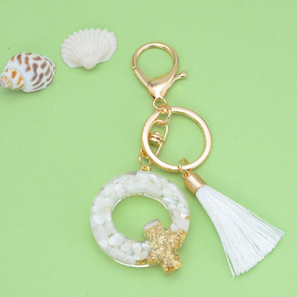 Tassel Letter Keychain A to Z Resin Initial Charm 20
