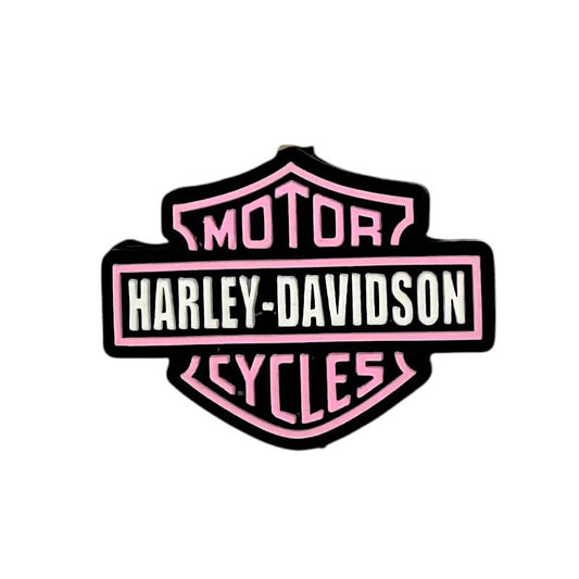 20Pcs Silicone Focal Beads Motorcycle Logo Emblem Pink Yellow