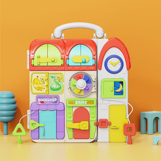 Plastic Busy Board Montessori Toys Unlock Busy Panel Activity Toy