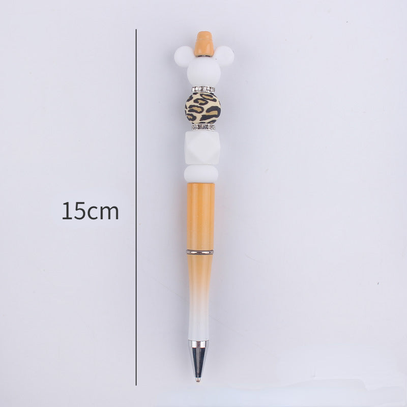 Cartoon Animals Silicone Beaded Pens Ballpoint Handmade Novelty Gift 5