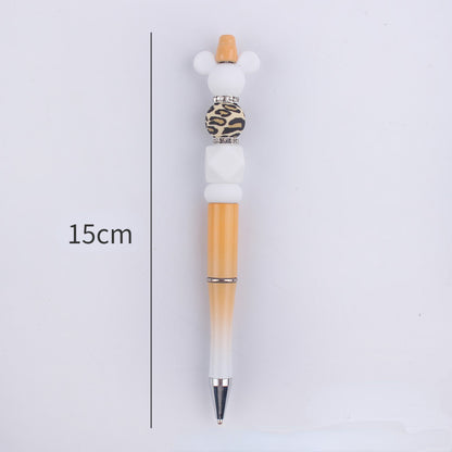 Cartoon Animals Silicone Beaded Pens Ballpoint Handmade Novelty Gift 5