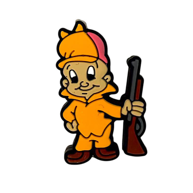 20Pcs Silicone Focal Beads Cartoon Hunter Holding Rifle