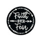 20pcs Silicone Focal Beads Faith Over Fear Printed Text Design 4