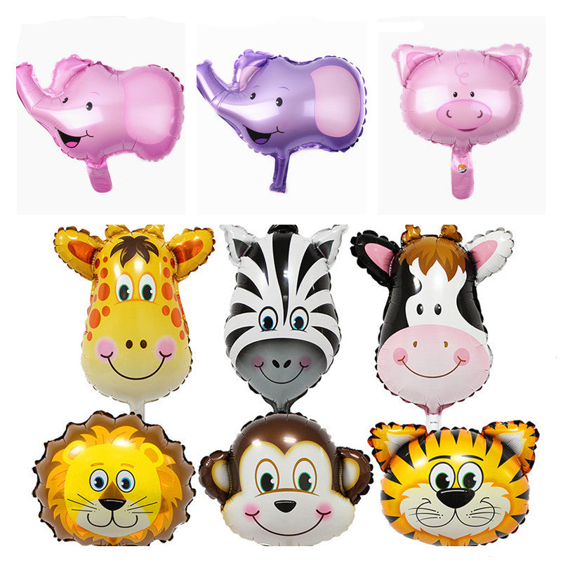 Cartoon Mini Animal Foil Balloons Party Decoration 5pcs