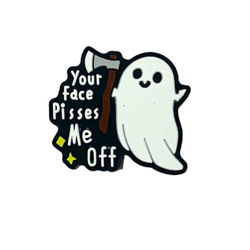 Silicone Focal Beads Ghost Halloween Your Face Pisses Me Off Text Design