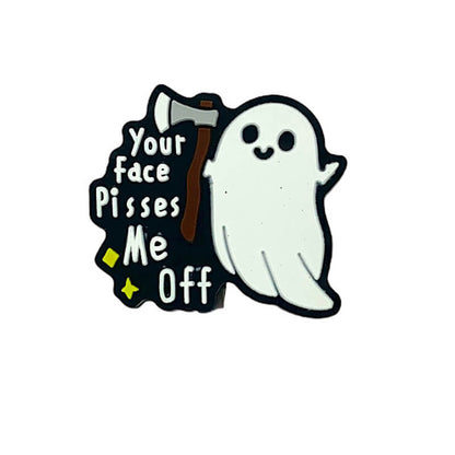 Silicone Focal Beads Ghost Halloween Your Face Pisses Me Off Text Design