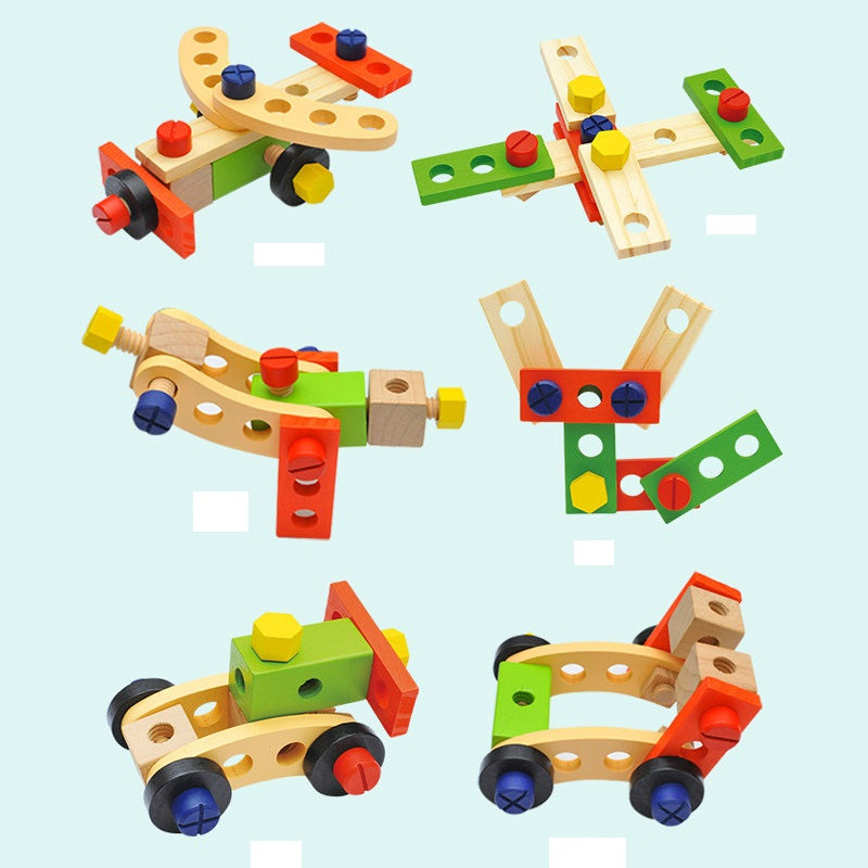 Wooden Pretend Play Toolbox Toy Combination Set 2