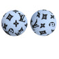 50pcs 15mm LV Silicone Beads Printed Design 3
