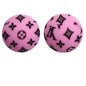 50pcs 15mm LV Silicone Beads Printed Design 2