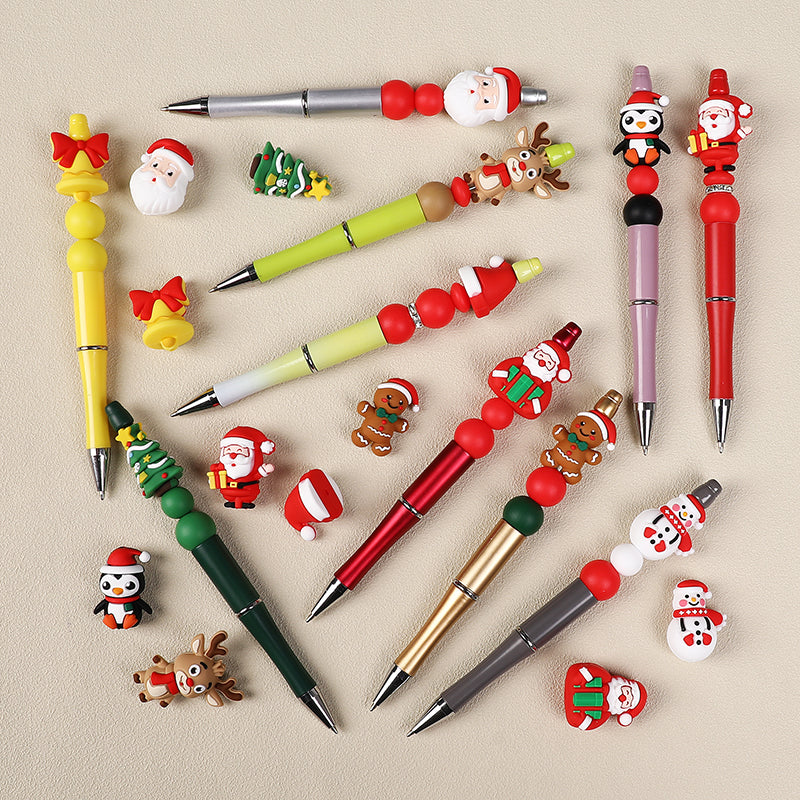 20Pcs Silicone 3D Focal Beads Christmas Themed Gingerbread Man Full Body 6