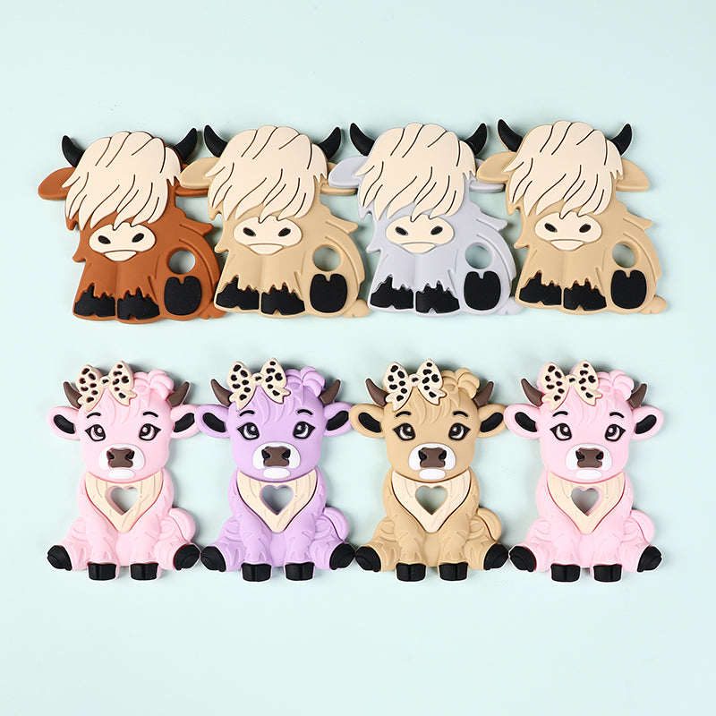 Silicone Highland Cow Teething Toy for Baby 9