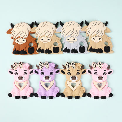 Silicone Highland Cow Teething Toy for Baby 9