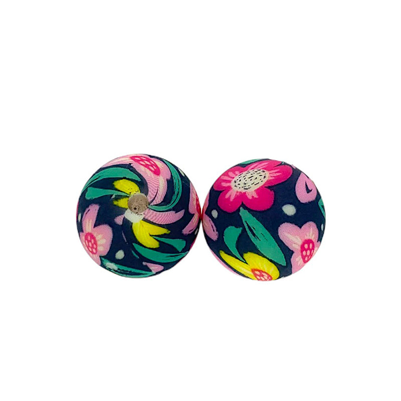50pcs 15mm Printed Silicone Beads New 5 Patterns 5