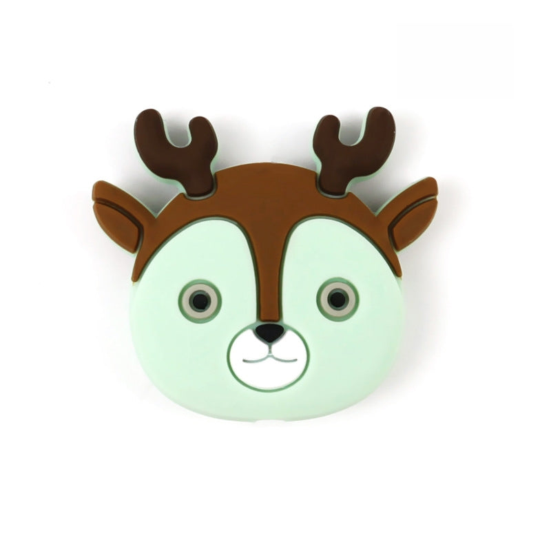 Silicone Focal Beads Cartoon Colorful Deer with Antlers 6
