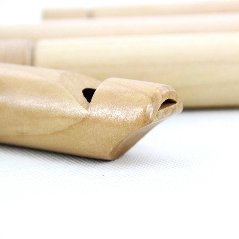 Wooden Round Whistle Kids Musical Instrument Educational Toy 4