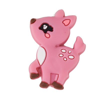 10pcs Silicone Focal Beads Deer Cartoon Cute Side Profile 7