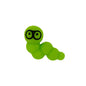 Silicone 3D Focal Beads Bookworm Caterpillar Wearing Round Glasses 3